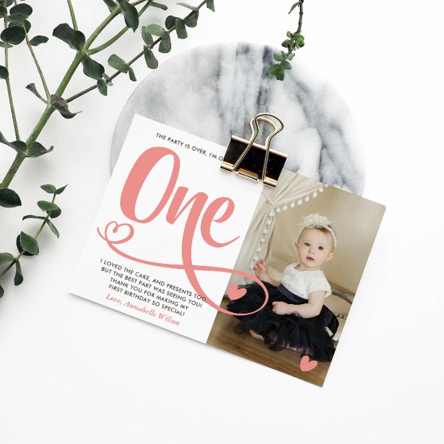  Rosa 1:a födelsedag Tack Vykort (Skapare uppladdad)