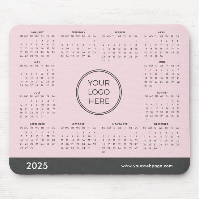 Rosa 2025 Calendar Business Logotyp Pad Musmatta (Framsidan)