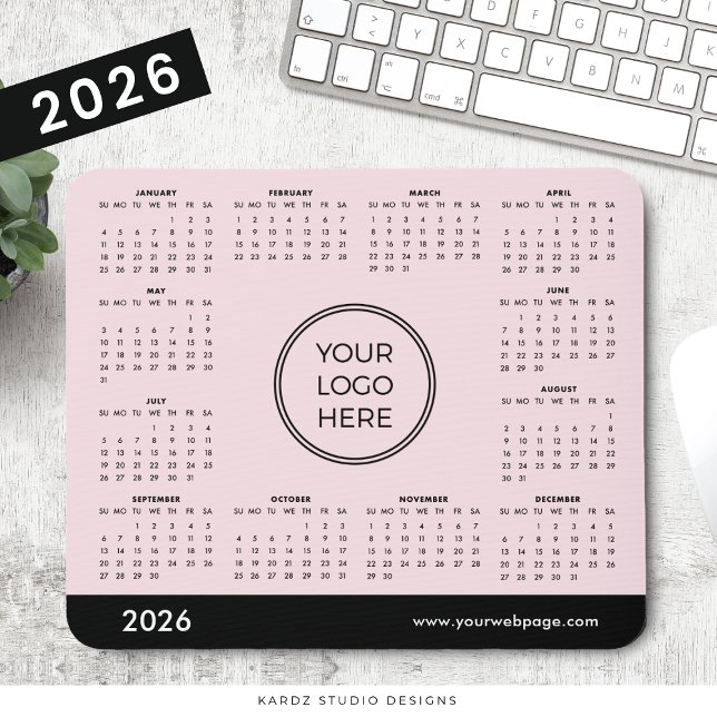 Rosa 2026 Business Calendar Mouse Pad Musmatta (Skapare uppladdad)