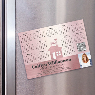 Rosa 2026 Calendar Realtor Photo QR Code Magnet