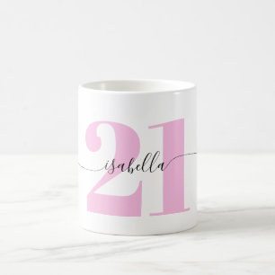 Rosa 21-årspresent kaffemugg