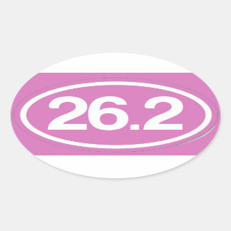 Rosa 26.2 Fullt Marathon Sticker Ovalt Klistermärke