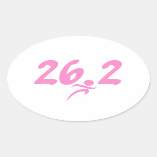 Rosa 26.2 maraton ovalt klistermärke