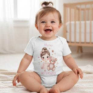 Rosa 2:a Björn Födelsedagsflicka Småbarn T-shirt