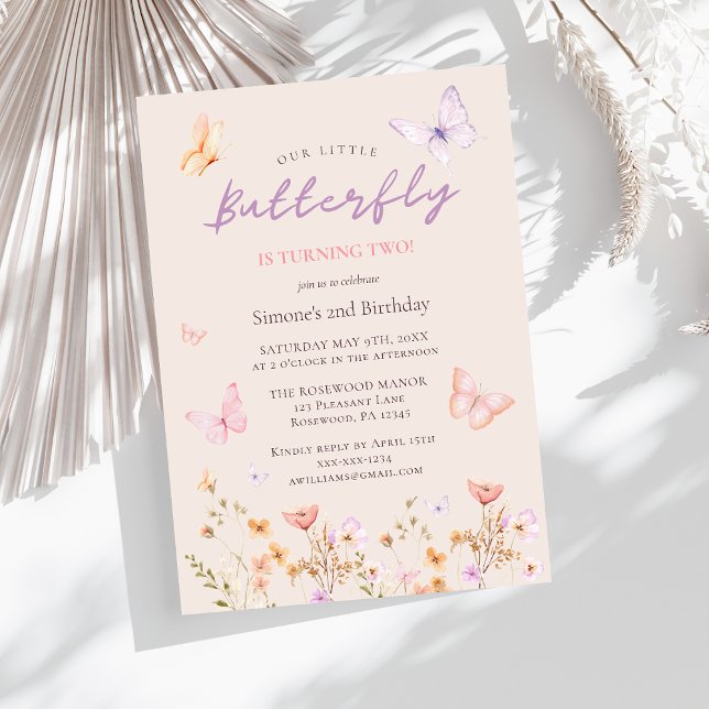 Rosa 2:a födelsedagen inbjudningar (Skapare uppladdad)