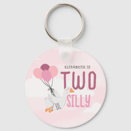 Rosa 2 Fånig går på andra födelsedag Nyckelring