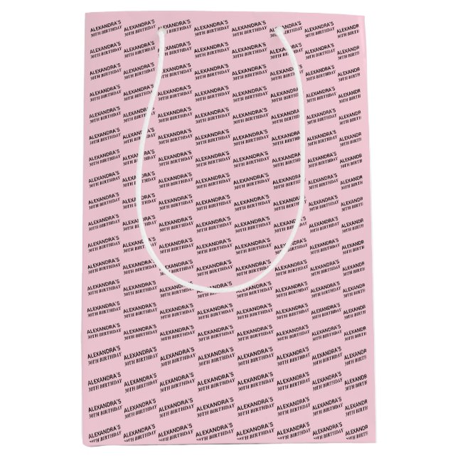 Rosa 30-årsdag Personligt Namn (Framsidan)