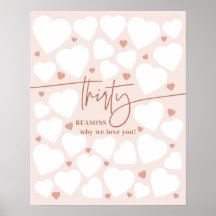 Rosa 30 skäl Vi Kärlek att du hör födelsedag