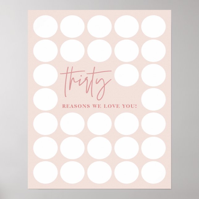 Rosa 30 skäl Vi Kärlek er födelsedagskvinna Poster (Framsidan)