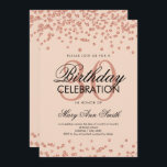 Rosa 30års födelsedag för konfettiar för inbjudningar<br><div class="desc">Mall för inbjudan för konfettiar för glitter för Faux för elegant rosa guldrodnad för 30års födelsedag rosa. Underbar för 30års födelsedagpartyn och mer!</div>