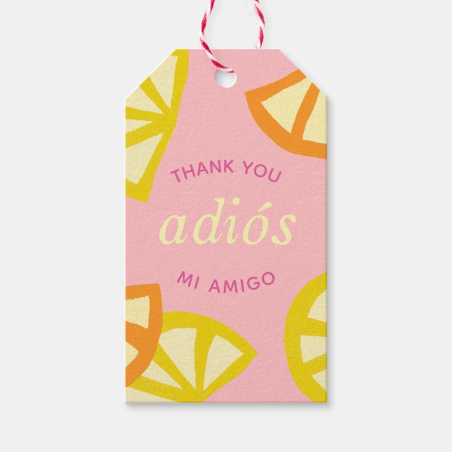 Rosa 30års födelsedag Mexikanska Adios 20-årsjubil Presentetikett (Framsidan)