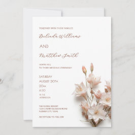 Rosa 3D-blommor Inbjudningar
