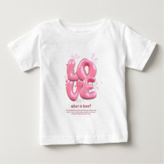 Rosa 3D Kärlekscitat Baby T-Shirt i Fin Jersey