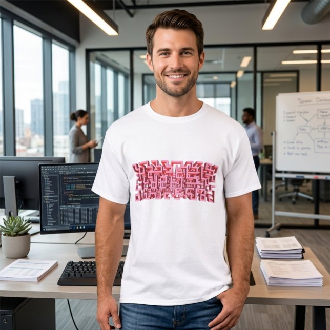 Rosa 3D-labyrint T-shirt (Skapare uppladdad)
