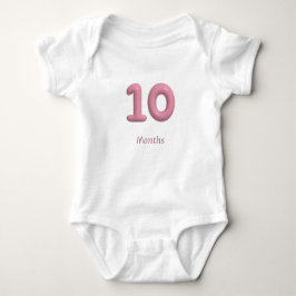 Rosa 3D nummer 10 - 10 månaders baby bodysuit T Shirt