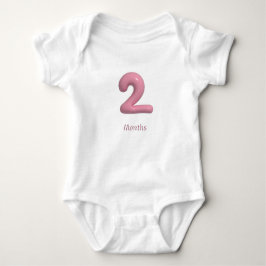Rosa 3D nummer 2 - 2 månaders baby bodysuit T Shirt