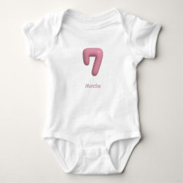 Rosa 3D nummer 7 - 7 månaders baby bodysuit T Shirt