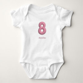 Rosa 3D nummer 8 - 8 månaders baby bodysuit T Shirt