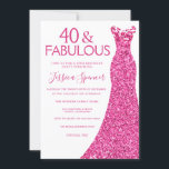 Rosa 40:e födelsedag Party 40 och Fabulous Inbjudningar<br><div class="desc">Rosa Dress 40:e födelsedagen Party 40 och Fabulous-inbjudningsvariationer till inbjudan och matchande artiklar i vår butik</div>