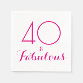 Rosa 40 och Fabulous Typography Party Napkins Pappersservett