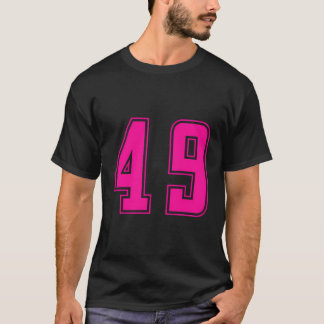 Rosa 49 Team Junior Sports numrerade enhetligt T Shirt