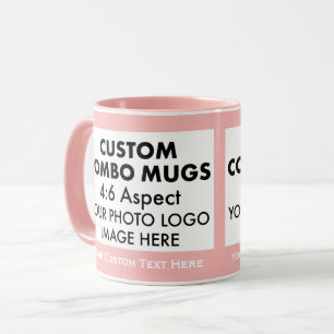 Rosa 4:6 Liggande 2 x Fotolampa Anpassad Combo Mugg