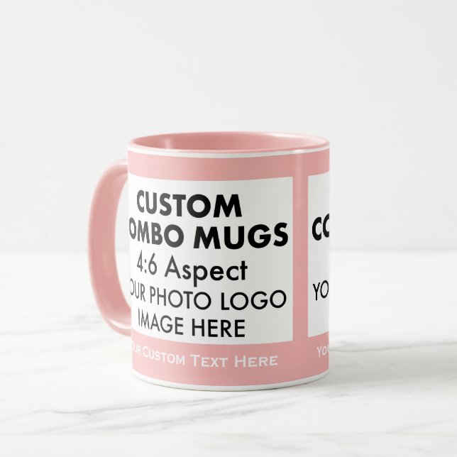 Rosa 4:6 Liggande 2 x Fotolampa Anpassad Combo Mugg (Framsida vänster)
