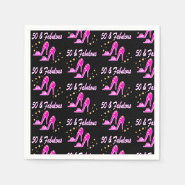 ROSA 50 OCH FABULÖSA BIRTHDAY SHOE DESIGN PAPPERSSERVETT