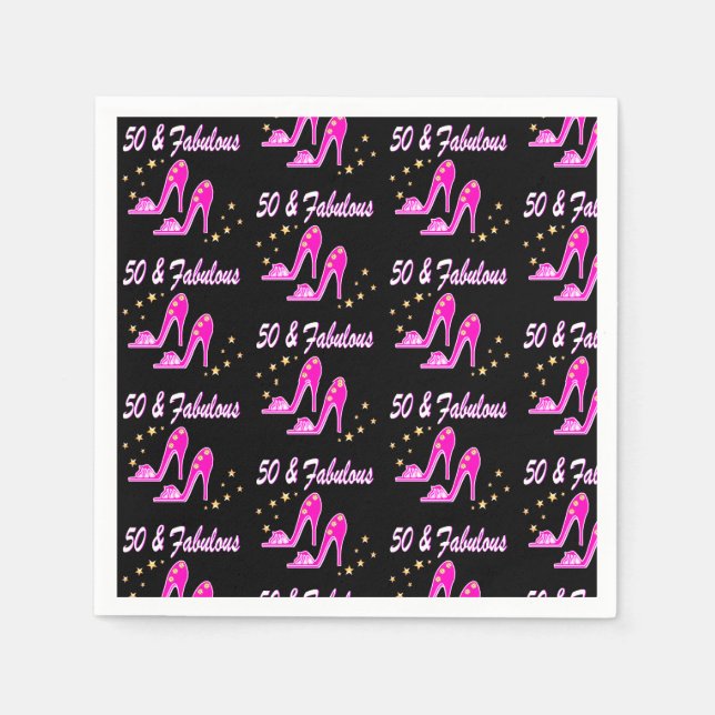 ROSA 50 OCH FABULÖSA BIRTHDAY SHOE DESIGN PAPPERSSERVETT (Framsidan)