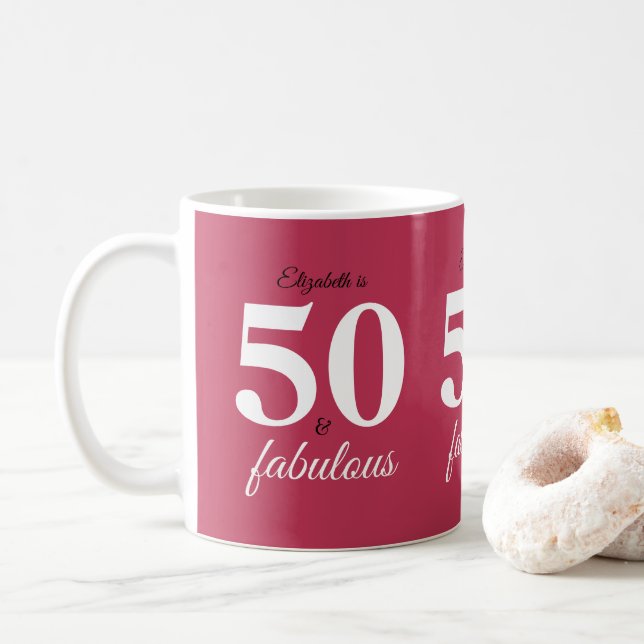 Rosa 50 och svett kaffemugg (Med munk)