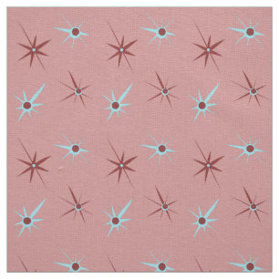 Rosa 50-tal Starburst Tyg