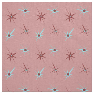 Rosa 50-tal Starburst Tyg