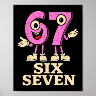 Rosa 67 Sex Sju 6-7 - Rolig Italiensk Brainrot Kid Poster