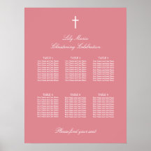 Rosa 6 Bord- sittplatskort Poster