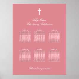 Rosa 6 Bord- sittplatskort Poster