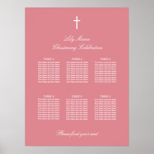 Rosa 6 Bord- sittplatskort Poster