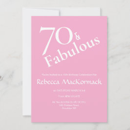 Rosa 70 & Fantastisk Elegant 70-årsfest Inbjudningar