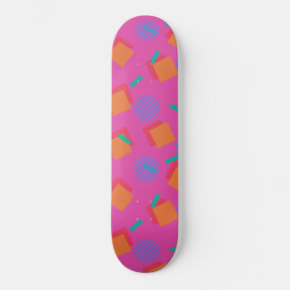 Rosa 80s Memphis design Geometric Shapes Mini Skateboard Bräda 18,5 Cm