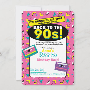 Rosa 90-tals inbjudan