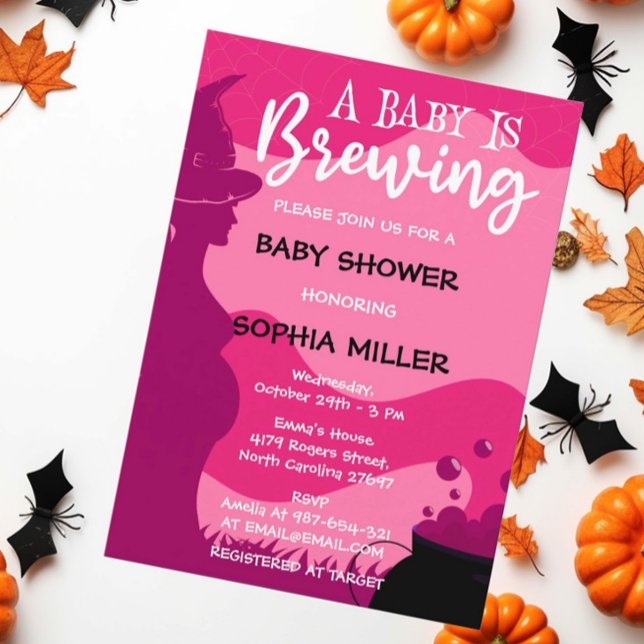 Rosa A Baby brinner Halloween-babyskor Inbjudningar (Skapare uppladdad)