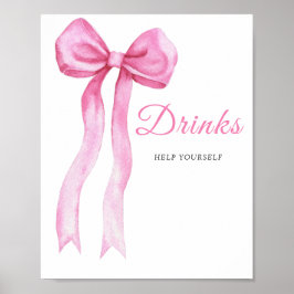Rosa a bow - DRINKS, HJÄLP DIG SJÄLV Poster