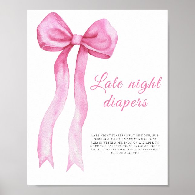 Rosa a bow - Late night Diaper match Poster (Framsidan)