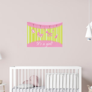 Rosa A Girl Baby Announcment Poster