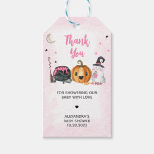 Rosa A Little Boo Baby Shower Favor Taggar Presentetikett