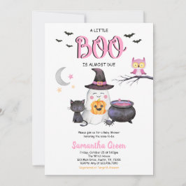 Rosa A Little Boo Baby Shower Inbjudningar