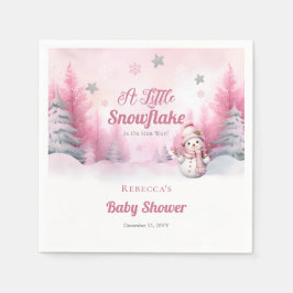 Rosa A Little Snowflake | Snö Girl Baby Shower Pappersservett