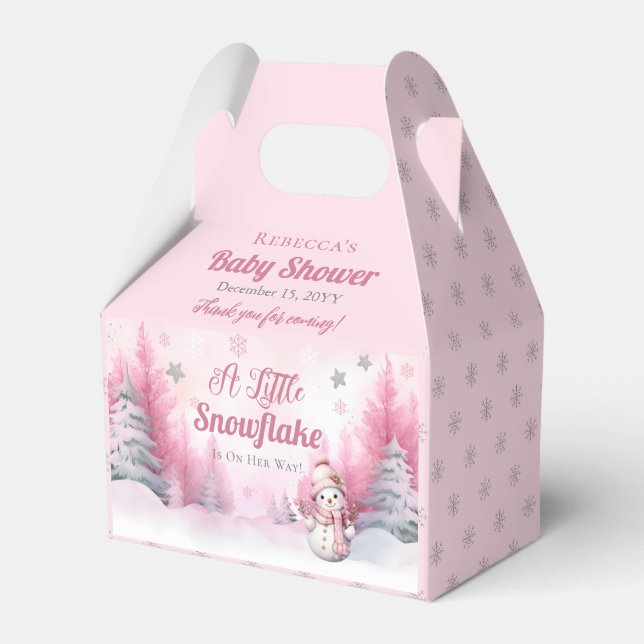 Rosa A Little Snowflake | Snö Girl Baby Shower Presentaskar (Framsidan Sidan)