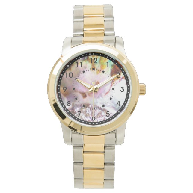 Rosa Abalone Pastel Two-Toned Watch Armbandsur (Framsida)