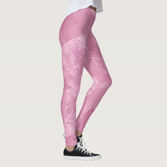 Rosa Abstrakt Art Leggings (Höger)