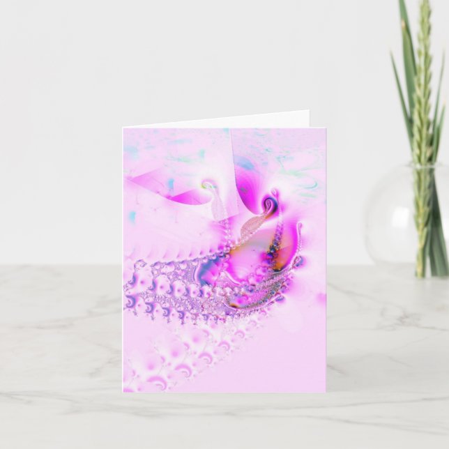 "Rosa Abstrakt Art Notecard" Kort (Framsida)